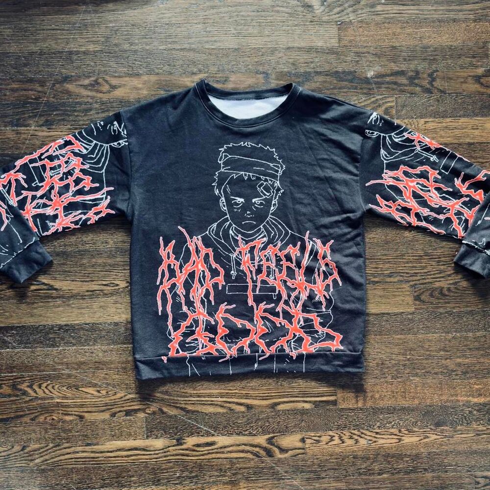 Kikillo Men's Black and Red Sweatshirt